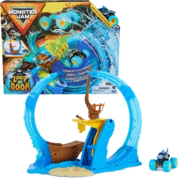 Monster Jam Megalodon Loop of Doom kaskaderska staza s izbacivačem i automobilom 1:64