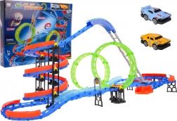 Trkaća staza s fluorescirajućim petljama 116 dijelova + 2 auta