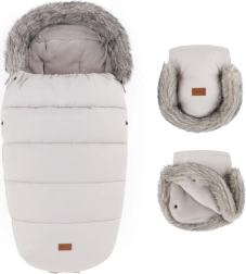 Petite&Mars zimski set: vreća za kolica Comfy 4u1 + rukavice za kolica Furry champagne shower