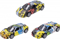 Metalni automobil s grafitima 9 cm na povratni pogon