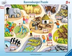 Ravensburger puzzle Prve brojke do pet u zoološkom vrtu, 17 dijelova