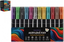 Akrilni metalik flomasteri 12 kom za univerzalnu upotrebu