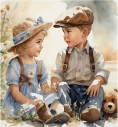 Dijamantno slikanje Prijateljstvo 30 × 40 cm