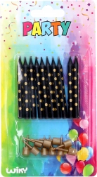 Svijeće s držačima sa zlatnim točkicama, 10 kom