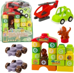 Edukativna slagalica dinosauri sa slovima i brojevima u ruksaku – 49 dijelova