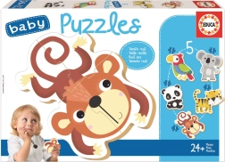 Educa baby puzzle Divlje životinje 5u1 (3–5 dijelova)