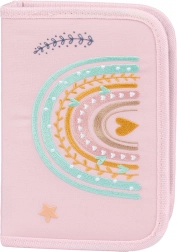 školska pernica jednostruka ružičasta duga