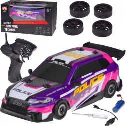 RC drift policijski auto 1:20 s LED podsvjetljenjem i izmjenjivim gumama 4WD