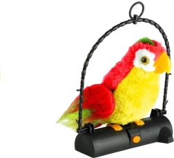 Govoreća papiga Pleciuga – interaktivna plišana igračka, crvena