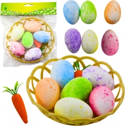 Uskršnji ukrasi u košarici s jajima i mrkvom 7 kom