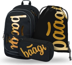 SET 3 komada BAAGL Core Metallic Bronze: ruksak, pernica, vrećica