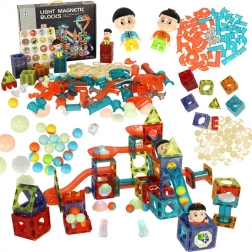 Magnetične građevne kocke s osvijetljenim toboganom za kuglice – 202