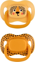 Canpol babies set simetričnih silikonskih duda Mountains 0–6 mj., 2 kom – Narančasta