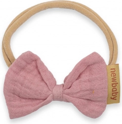 Mušelinova traka za glavu za bebe New Baby ružičasta