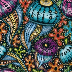 Kvadratne puzzle Q Life Šarene meduze 72 dijelova