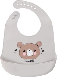 Silikonska podbradak Sivi Medvjedić