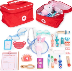 Drvena liječnična set s torbom za djecu 28 kom ECOTOYS