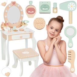 drvena toaletna stolić s LED ogledalom i stolicom TOOKY TOY