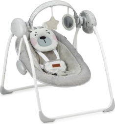 Ležaljka s njihalom i melodijama MoMi Liss medvjedić ružičasta