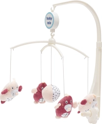 Vrtuljak za krevetić Baby Mix krtići ružičasti