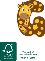 Malo Stopalo drveno slovo G žirafa