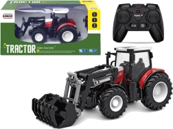 Crveni daljinski upravljani traktor 2,4 GHz s pokretnom lopatom 1:24