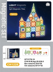 Magnetička 3D građevna set s osvijetljenim diskovima, 75 dijelova