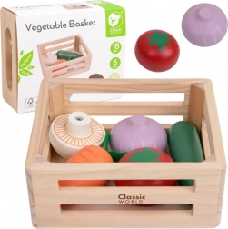 Classic World Drvena košara s povrćem