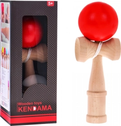 Drvena igračka Kendama s crvenom loptom za djecu 3+ i odrasle