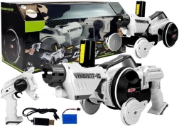 Oružje i auto 2 u 1 na daljinsko upravljanje s pjenastim diskovima, bijelo 2.4G