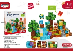 Magnetic 3D building blocks with dinosaur theme 100 pcs