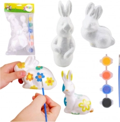 Set za slikanje polistirenskih ukrasa 4 zeca s bojama i kistom