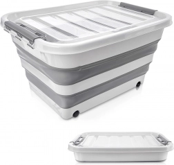Sklopiva spremna kutija na kotačima 30 l s prozirnim poklopcem KEMP