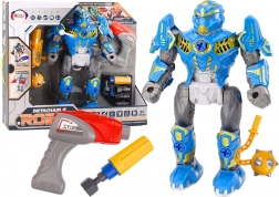 plavi robot na odvijanje s bušilicom, svjetlima i zvukovima