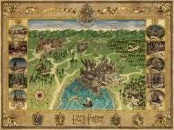 Puzzle HARRY POTTER karta Hogwarts 1500 dijelova Ravensburger