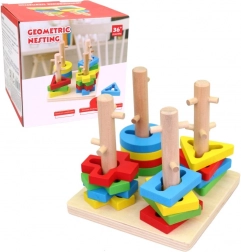 Drvena slagalica s geometrijskim oblicima