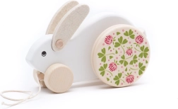 Veliki bijeli drveni vučni zeko Bajo