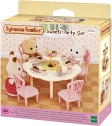 Sylvanian Families table, chairs and sweets – tea set for figures