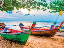 Puzzle šarene brodice na plaži 2000 dijelova