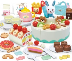 Woopie slastičarnica – rođendanska torta za rezanje i čajni set, 85 dijelova