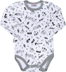 New Baby Music pamučni bodi za bebe s dugim rukavima