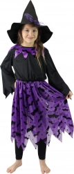 Dječji kostim vještice s šišmišima i šeširom – veličina S