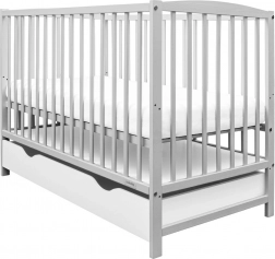 Dječji krevetić s ladicom NEW BABY Lilly, siva