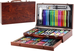 Umjetnička set u drvenom kovčegu 123 dijelova