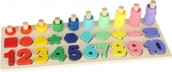 Drveni edukativni sorter i abakus 2-u-1 Montessori 13 × 36 cm
