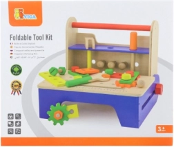 Drvena vijčana set s alatom i sklopivim radnim stolom