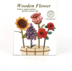 3D drvena cvjetna buket