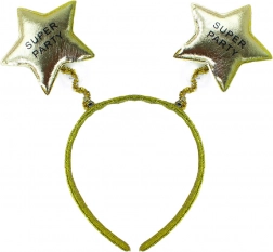 Karnevalska traka za kosu Super Party u zlatnoj boji