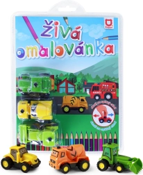 Živa bojanka građevinski automobili – set 3 kom