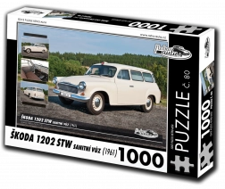 Puzzle retro-automobili Škoda 1202 STW sanitetno vozilo 1000 dijelova